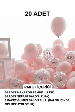 Bunloon 20 Adet Makaron Pembe Ve Şeffaf Balon Konfeti Seti Doğum Günü Parti Ve Organizasyon Parti Süsleme