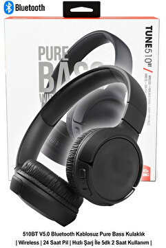DigiMonster 510BT Kablosuz Bluetooth Pure Süper Bass Kulaklık BT 5.0 Müzik Dinleme Keyfi