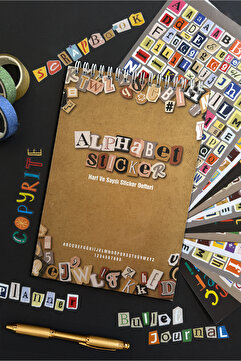 Copyrite Harfler Sticker Defteri 1690+ Adet Bullet Journal, Scrapbook, Harfli, Sayılı, Sticker Defteri