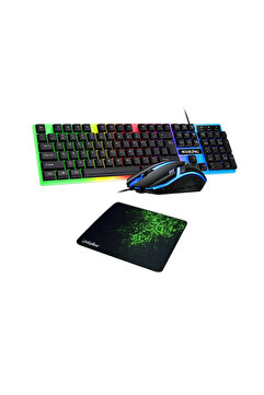 SNEXPRES 2in1 Oyuncu Rgb Işıklı Klavye - Mouse- Mousepad Işıklı Q Klavye Mekanik Hissiyatlı