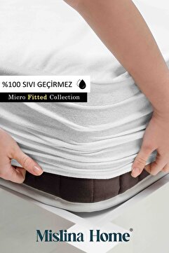 Mislina Home Micro Classic Sıvı Su Geçirmez Fitted Full Kenar Tek Çift Kişilik Bebek Çocuk Yatak Koruyucu Alezi
