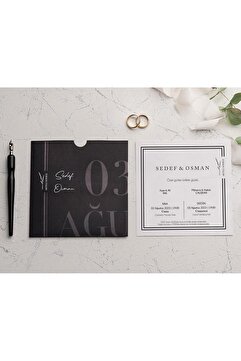 Linvito Kampanyalı Düğün, Nikah, Nişan Davetiyesi (50 Adet)