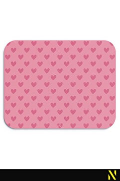 nilizma Pembe Renkli Kalpli Desenli Ergonomik Mouse Pad, Kaymaz Yüzey ile Ev ve Ofis Kullanımı için İdeal