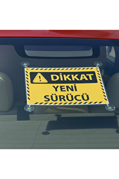 Ithink SARI SİYAH RENK DİKKAT YENİ SÜRÜCÜ YAZILI ARABA CAM OTO AKSESUAR ASKILI VANTUZLU