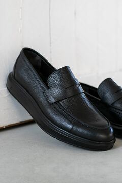 Deery Hakiki Deri Siyah Comfort Loafer Erkek Ayakkabı