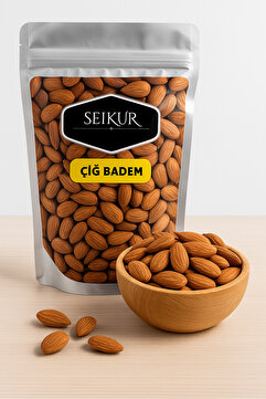 SELKUR Çiğ Badem 1kg Doypack Ambalaj Iri Tane