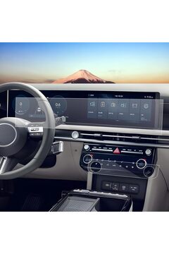 Mobilite Hyundai Tucson Uyumlu 2025 2026 Büyük Bilgi Ekranı ve Klima Kontrol Ünitesi 9H Nano Ekran Koruyucu