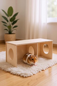 Alyones Suriye Hamsterı İçin Büyük Boy Gizli Gözlem Evi - 2 Odalı Tünel ve Saklanma Oyuncağı