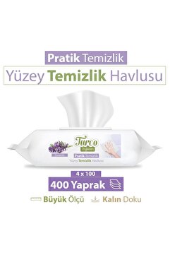 Turco Doğadan Pratik Temizlik Turco Doğadan Pratik Yüzey Temizlik Havlusu Lavanta 4x100 (400 Yaprak)