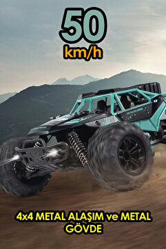 oyuncakgidiyor 2.4GHz Dayanıklı Gövde LED Farlı 4x4 4WD 50km Hız Yapan Uzaktan Kumandalı RC Araba