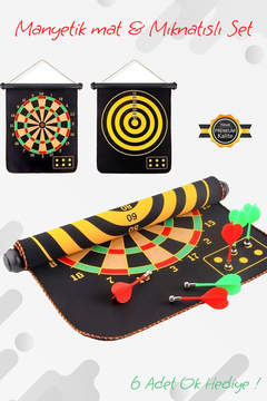 Hsport Yüksek Kalite En Büyük Boy Mıknatıslı Manyetik Dart Seti Çift Yönlü Rulo Hedef Tahtası 6ok Dartboard