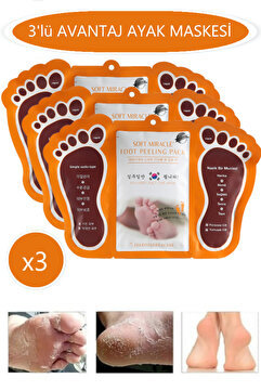 MRS CARE Soyulabilir Ayak Maskesi Peeling Çorabı Ölü Deri Temizleyici Ayak Bakım Maskesi Ayak Peeling Maskesi Foot Peeling Pack (3 Adet)