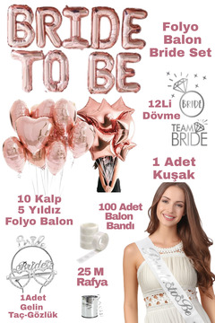 Baloncu Dede Bride To Be Folyo Rose Gold Folyo Balon Gelin Bekarlığa Veda Parti Malzemeleri Parti Bride Set