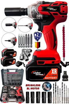 Lieber German Teknoloji Kömürsüz Motor 21 Volt 3Ah450 Nm Setli Motor Bijon Somun Sıkma Sökme Makinesi