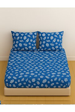Ezgi Battal Boy Desenli Lastikli Çarşaf Seti 180x200 Cm + 2 Adet Yastık Kılıfı 50x70