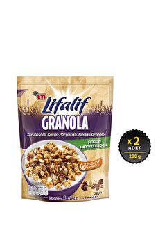 Eti Lifalif Granola Kuru Vişneli, Kakao Parçacıklı, Fındıklı 200 g x 2 Adet