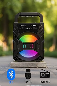 AGUILAS Ags 1903 Fm Radyolu Mini Taşınabilir Müzik Çalar Kutusu Bluetooth'lu Ses Bombası