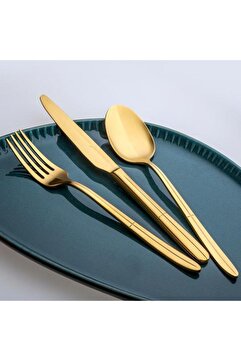 Jumbo 9401 Twist Titanyum Gold 12 Kişilik Çatal Kaşık Bıçak Seti 500.01.01.6564