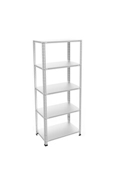 RafBurada 5 Katlı Galvaniz Çelik Raf - Depo, Arşiv, Kiler, Dosya, Market Rafı 31x60 Cm-150 Cm-0.70 Mm