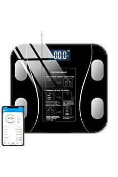 Genel Markalar Dijital Baskül SiyahTF-1075 (Bluetooth Özellikli) Hassas Ölçüm (2.5-180kg)