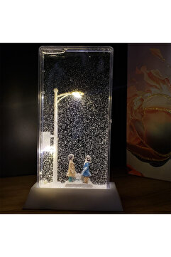 Store Romantik Sevgili Temalı Sokak Lambası Kar Küresi 17x10 Cm | Işıklı Dekoratif Hediye