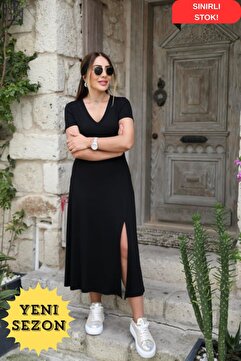 StilVibe Kadın Kısa Kollu V Yaka Maxi Boy Elbise Editörün Seçtikleri
