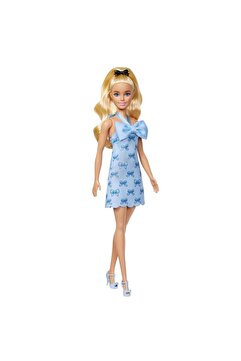 Barbie Mavi Fiyonklu Elbiseli Fashionistas Bebeği HYT93
