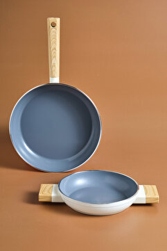 Karaca Swiss Crystal Creamy Wood 0 Yağ İle Yanmaz YapışmazTava Sahan Set