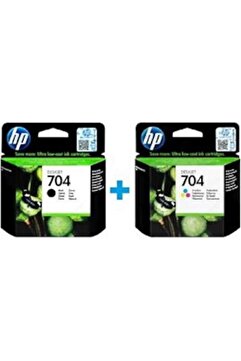 HP CN692AE + CN693AE 704 Siyah + Renkli Kartuş Seti
