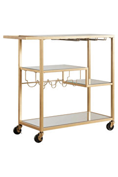 df doffo.com.tr creative furniture designs Gold Metal Şaraplık Servis Arabası Metal Aynalı Sunum Arabası Kadehlik