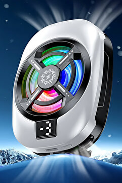 Fibaks Telefon Soğutucu Fan Radyatörlü Aparatlı 15w Power 3 Farklı Derece Ayarlı Rgb Işıklı Beyaz Fan