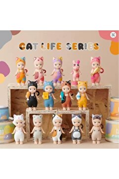 CHANCE GİFT Random Sürpriz Kutulu Sonny Angel Özel Cat Serisi Telefon Tablet Araç Aksesuarı Kedi Şapkalı Figür