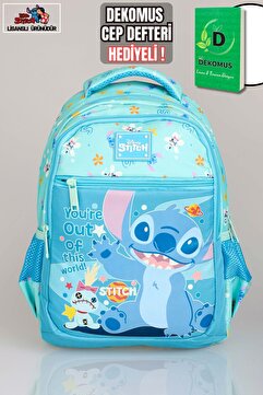 Stitch "DEKOMUS CEP DEFTERİ HEDİYELİ" YENİ SEZON LİSANSLI "GALAXY POP KOLEKSİYONU" İLKOKUL ÇANTASI