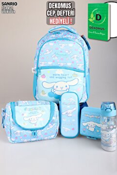Cınnamoroll DEKOMUS İLE LİSANSLI CINNAMOROL"SKYROLL KOLEKSİYONU" OKUL ÇANTASI FULL SET