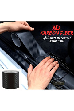 Yıldız İzi 3d Karbon Folyo Tampon Çamurluk Bagaj Kapı Eşiği Koruyucu Şerit Eşik Koruma Bandı 7cmx3mtr