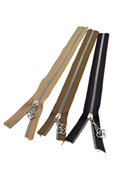 angel çanta aksesuar Angel Çanta Aksesuar Başlıklı Fermuar Set 30 Cm Gümüş Metal (Koyu Kahve, Vizon, Bej)