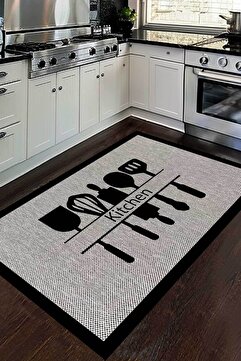 Decomia Home Dijital Kaymaz Yıkanabilir Modern İskandinav Mutfak Halısı Salon Halısı Yolluk