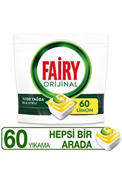 Fairy Hepsi Bir Arada 60 Yıkama Bulaşık Makinesi Deterjanı Kapsülü Limon Kokulu