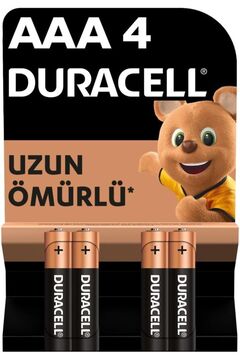 Duracell Alkalin AAA İnce Kalem Piller 4 Adet