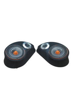 Lostgarage POLYESTERLİ BOŞ PANDİZOT 20 CM HOPARLÖR 10 CM TWEETER YUVALI SİYAH MDF (2 ADET Sağ ve sol )