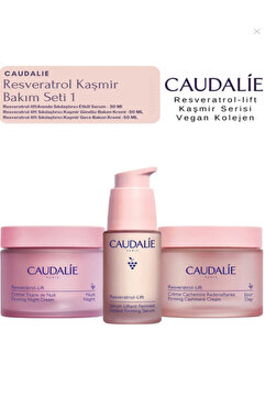 Caudalie Resveratrol Kaşmir Bakım Seti 1 Gece Krem - Gündüz Kremi - Serum Orijinal BOY