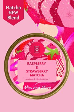Mim and More Raspberry & Strawberry Matcha Ahududu Ve Çilek Aromalı Matcha, 25 gr