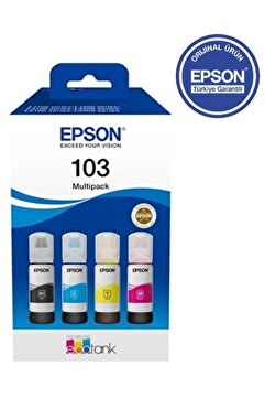 Epson EcoTank 103 65ml Orijinal 4 Renk (Black,Cyan,Magenta,Yellow) Mürekkep Kartuş