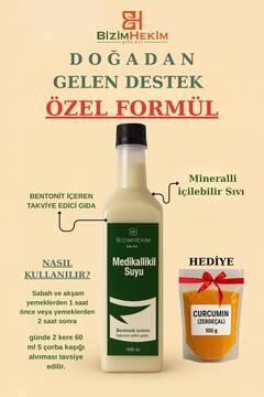 BİZİMHEKİM ŞİFA EVİ Medikallikil Suyu 1 litre -100 Gram Zerdaçal Hediye