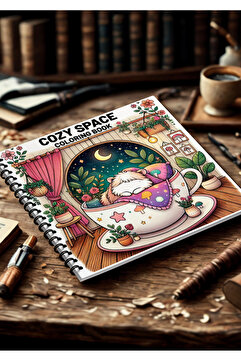 Pink Swan Craft Cozy Spaces Bold And Easy – 20x20 cm Büyük Boyama Kitabı, Çocuklar ve Yetişkinler İçin