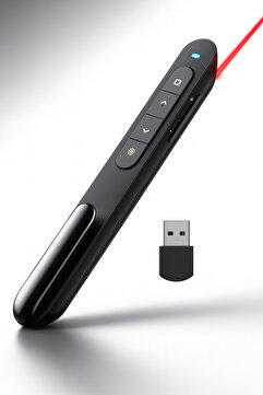 Deppo Trend Wireless Presenter/Kablosuz Lazer Sunum Kalemi Ses Kontrolü PowerPoint Uygulamalar için Uygun İşaret