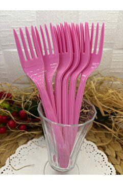 Deniz Party Store Pembe Plastik Kullan At Çatal 25 Li Paket