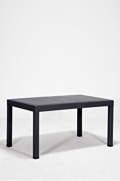 SANDALİE Rattan 90x150 Camsız Antrasit Masa - Bahçe&balkon&teras