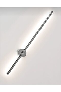 Betül Home Design Modern Dekoratif Pilli Aç-kapa Düğmeli Gün Işığı Led Duvar Krom Aplik 70 Cm Pil Dahildir ( 1 Adet )