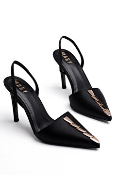 Tasarım Şık Topuklu Ayakkabı Şık Saten Kumaş Kadın Topuklu Stiletto- Gece ve Davet Kombinleri için